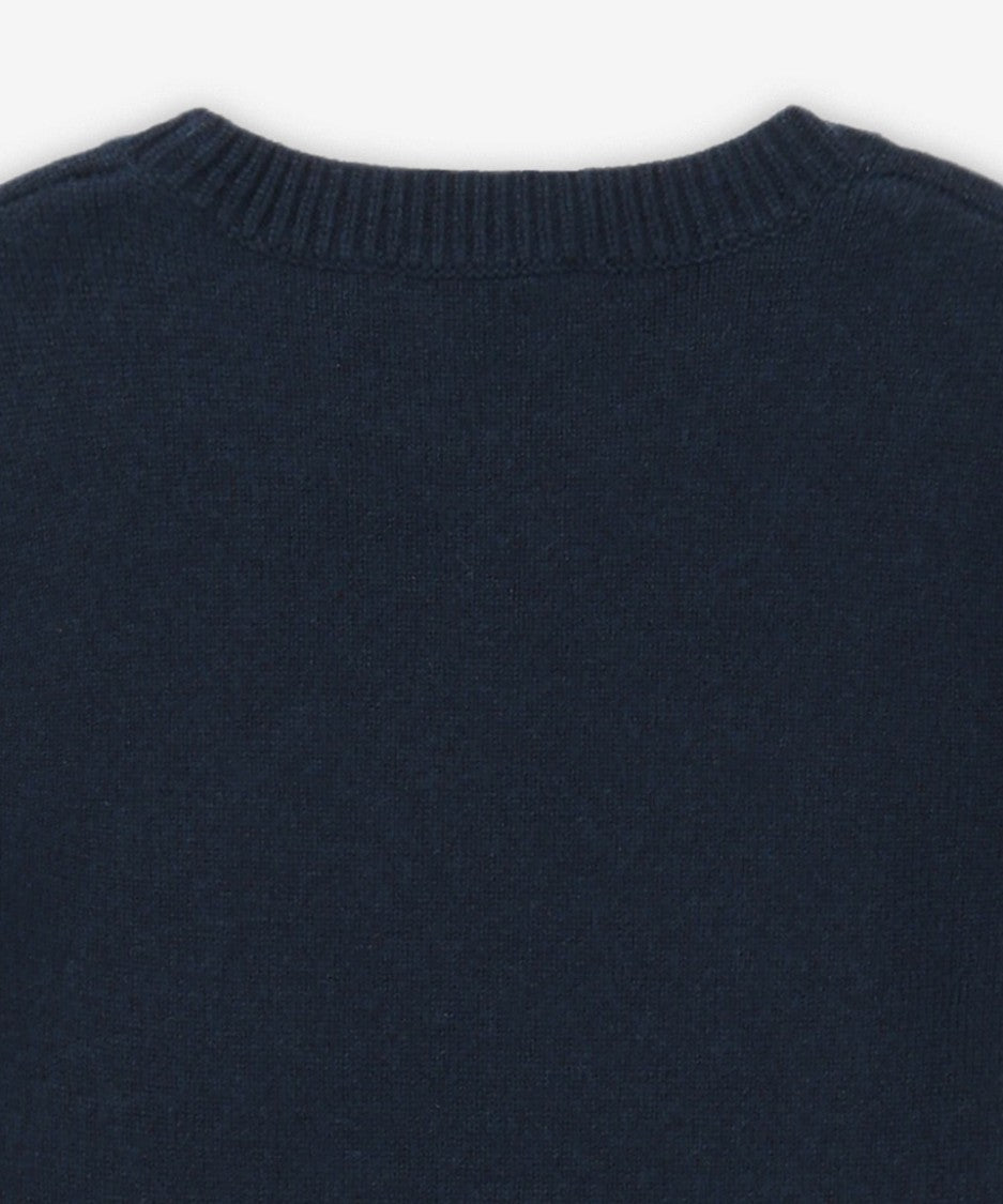 Max Mara Short-Sleeved Knit Sweater With Abstract Letter Design