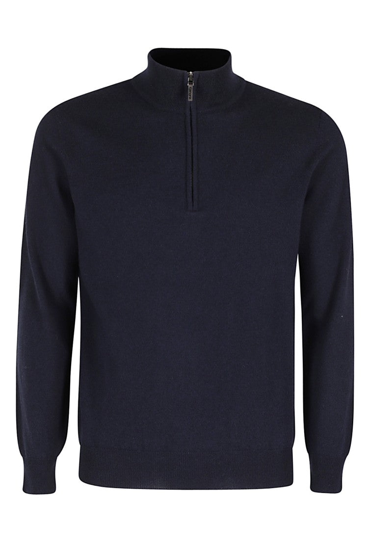 Kangra High Collar Knit Sweater In Premium Stretch Wool