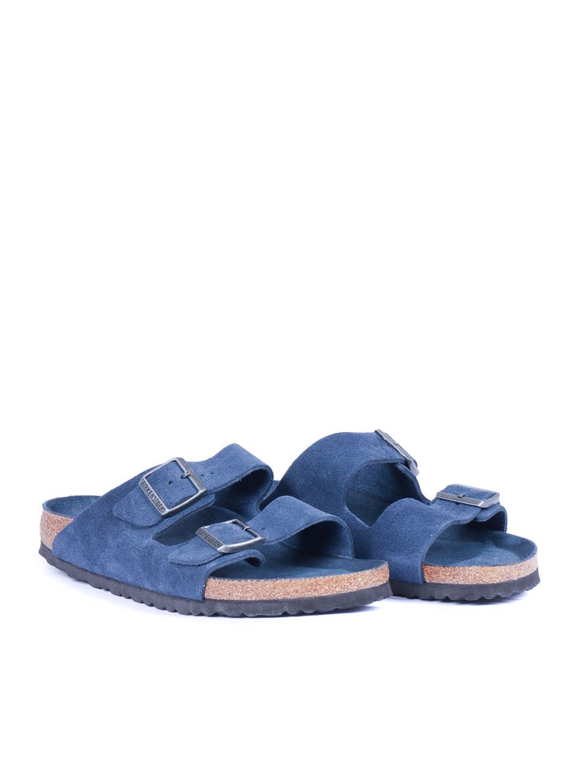 Birkenstock Navy Arizona Suede Leather Slide Sandal