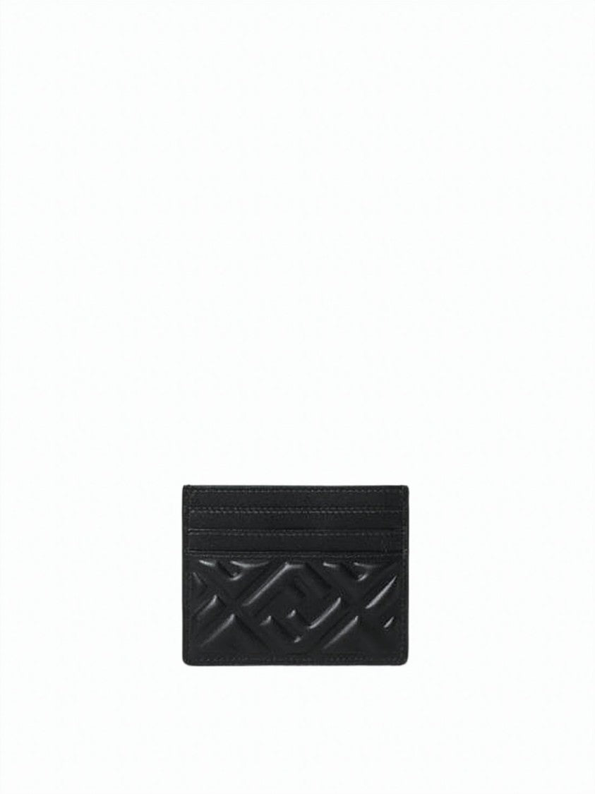 Fendi Lambskin Cardholder With Subtle Geometric Embossing