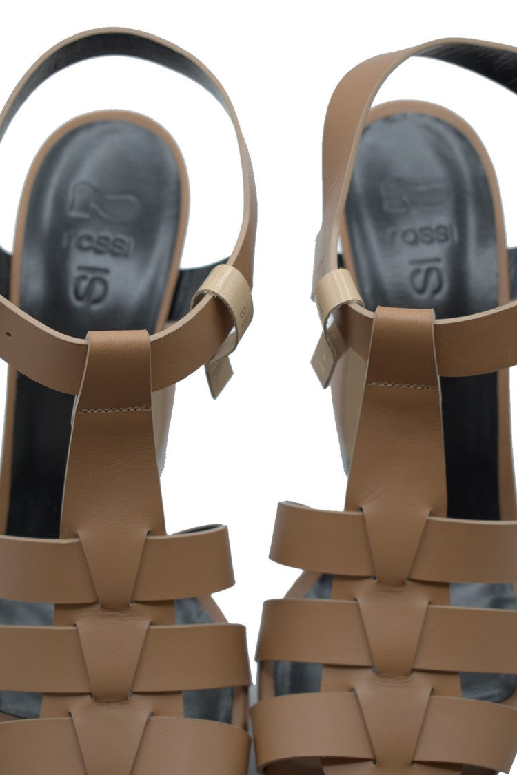 Si Rossi Brown Calf Leather Sandals