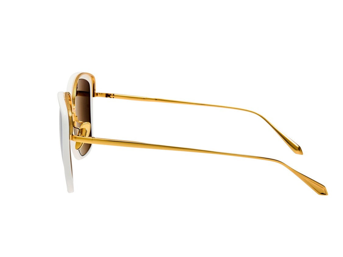 Linda Farrow White Lfl1592 Oversized Acetate Square Sunglasses