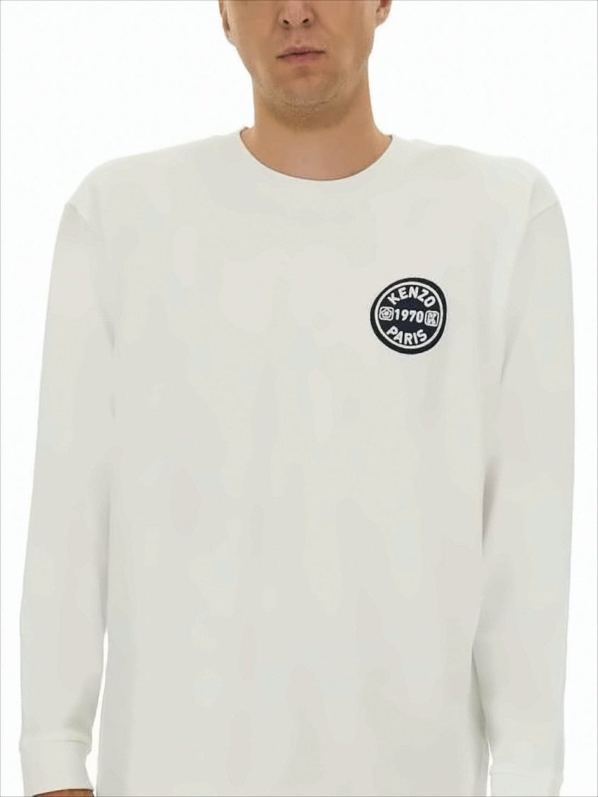 Kenzo Long-Sleeve Cotton T-Shirt With Graphic Emblem