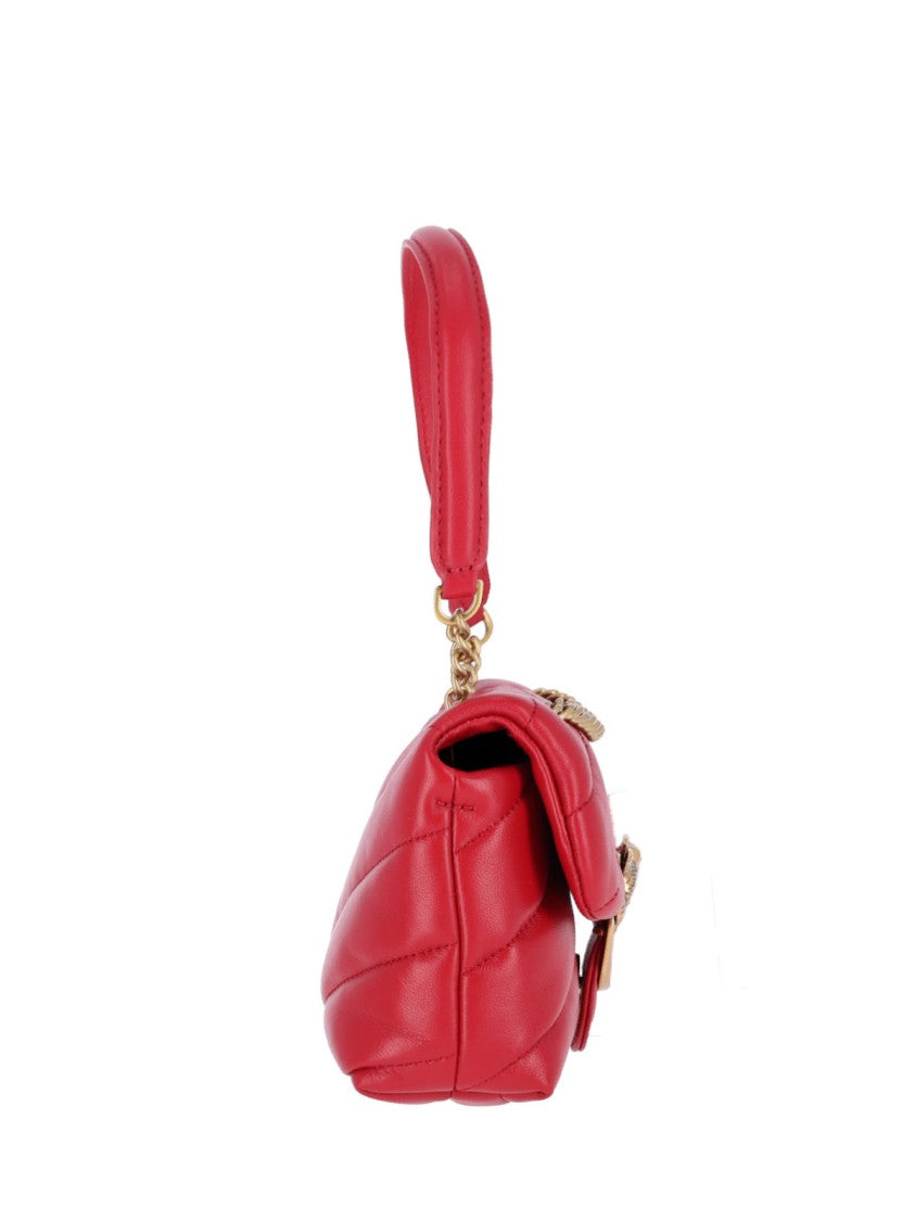 Pinko Red Love Puff Calfskin Shoulder Bag