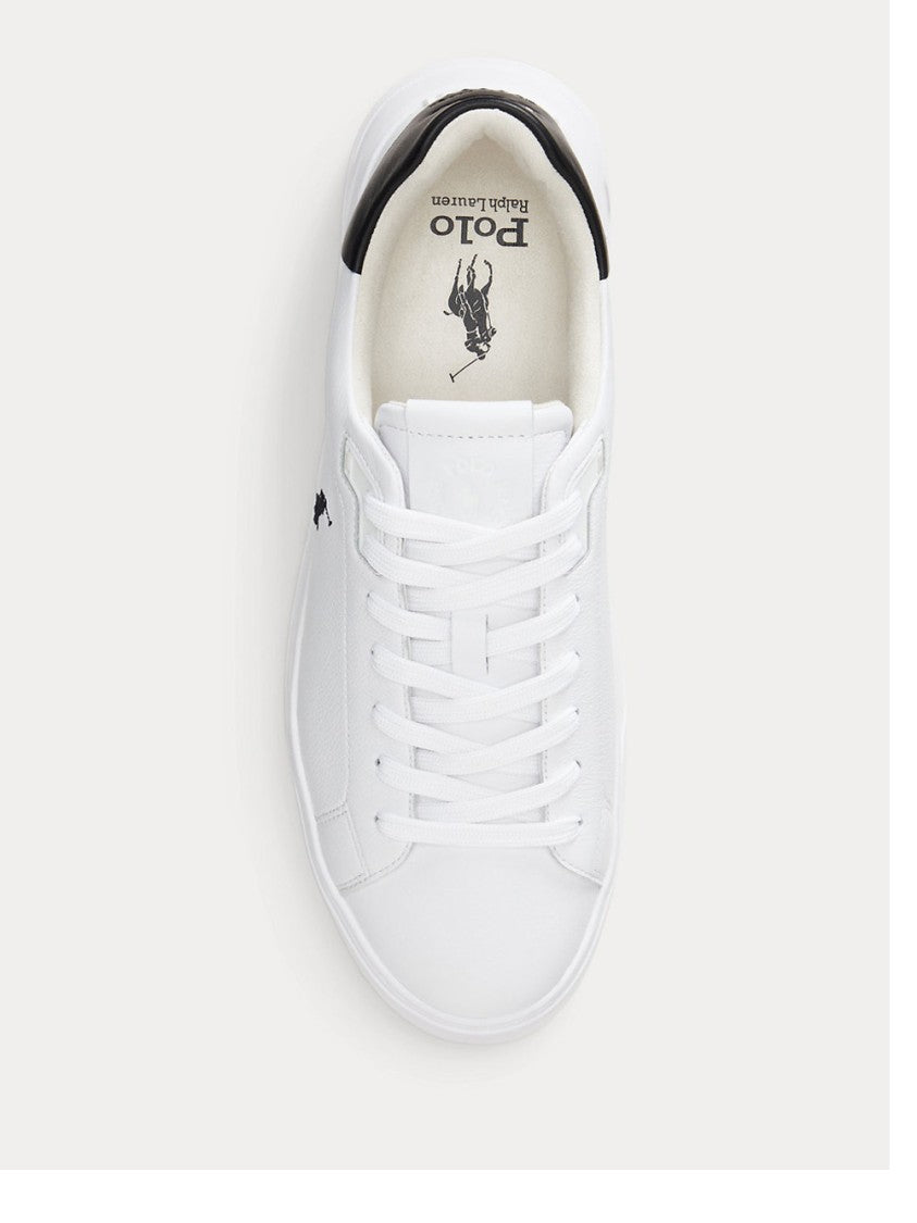 Polo Ralph Lauren White Logo Leather Low-Top Sneakers
