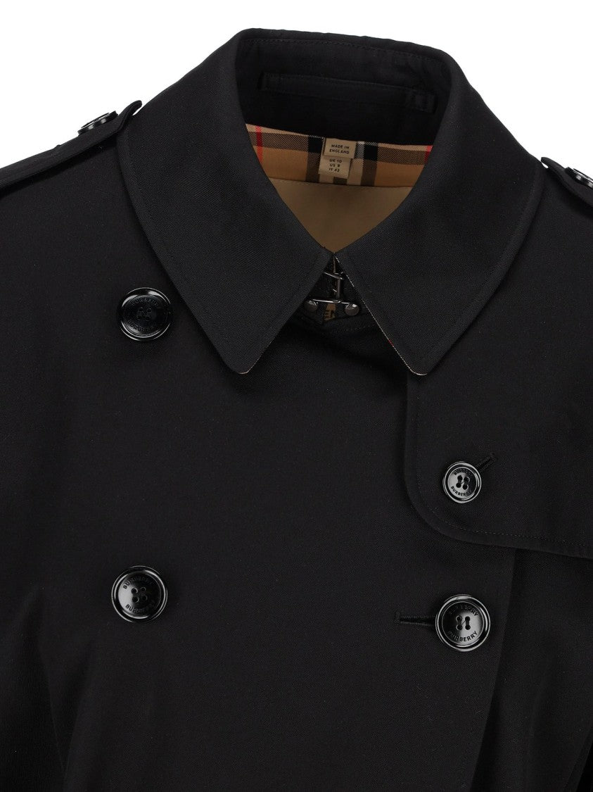 Burberry Mid-Thigh Trench Coat With Double-Breasted Front