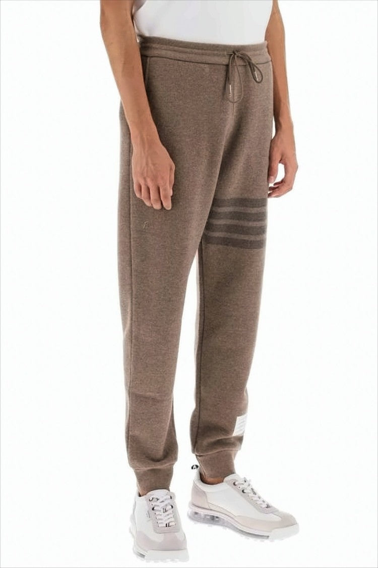 Thom Browne Relaxed Fit Wool Blend Jogger Pants With Drawstring Waistband