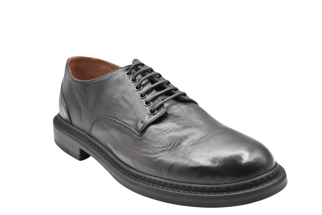Pantanetti Classic Brown Leather Derby Shoes