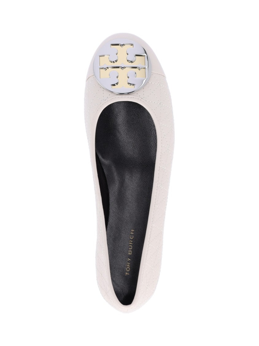 Tory Burch Claire' Quilted Leather Ballet Flats – Panna