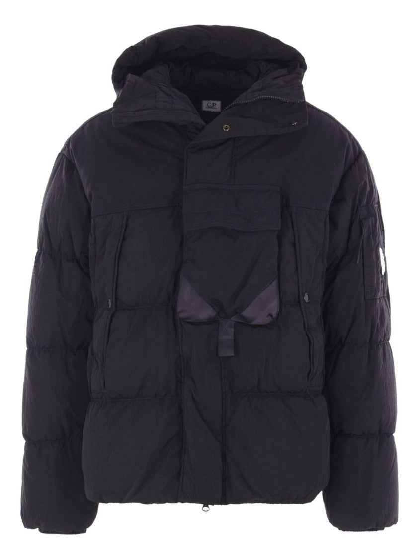 C.P. Company Puffy Black Coat With High Collar