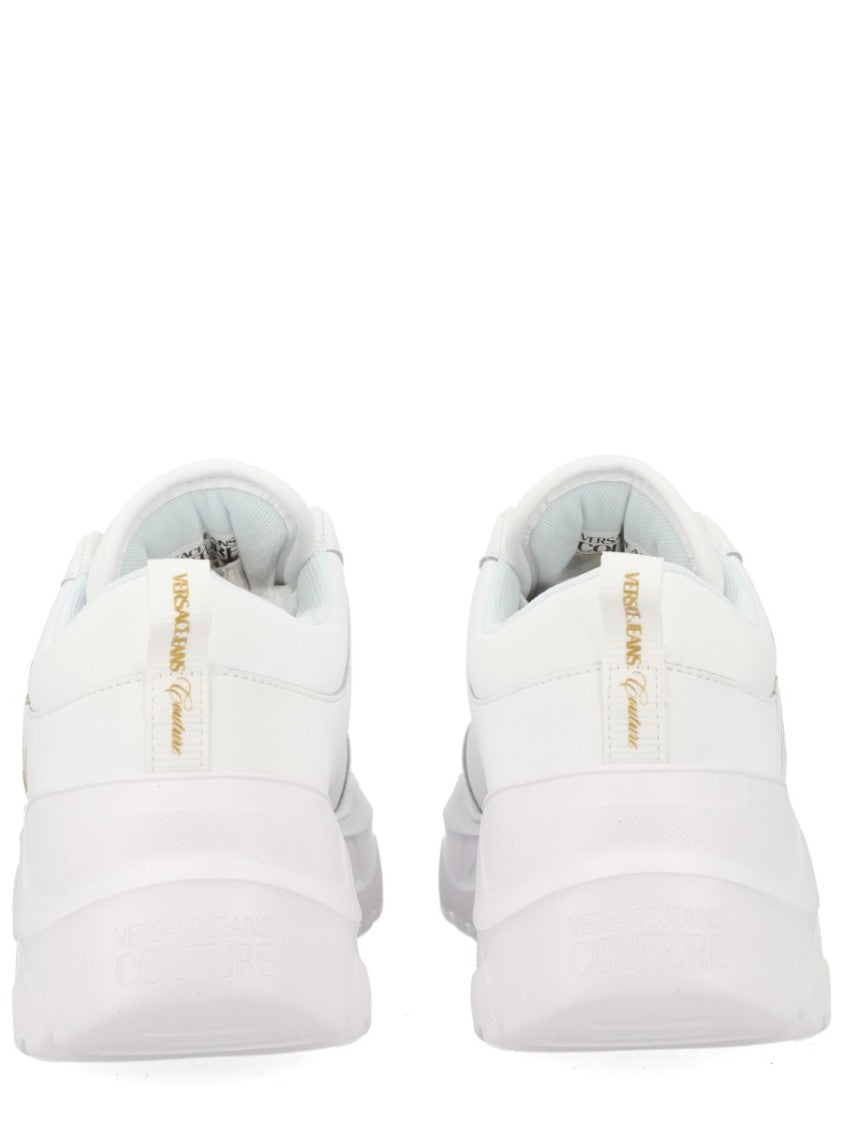Versace Jeans Couture White Chunky Sculpted Sole Logo Sneakers