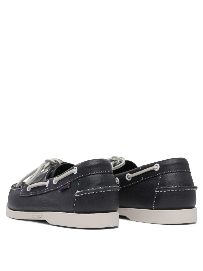 Sebago Leather Boat Loafers With Contrasting Stitching