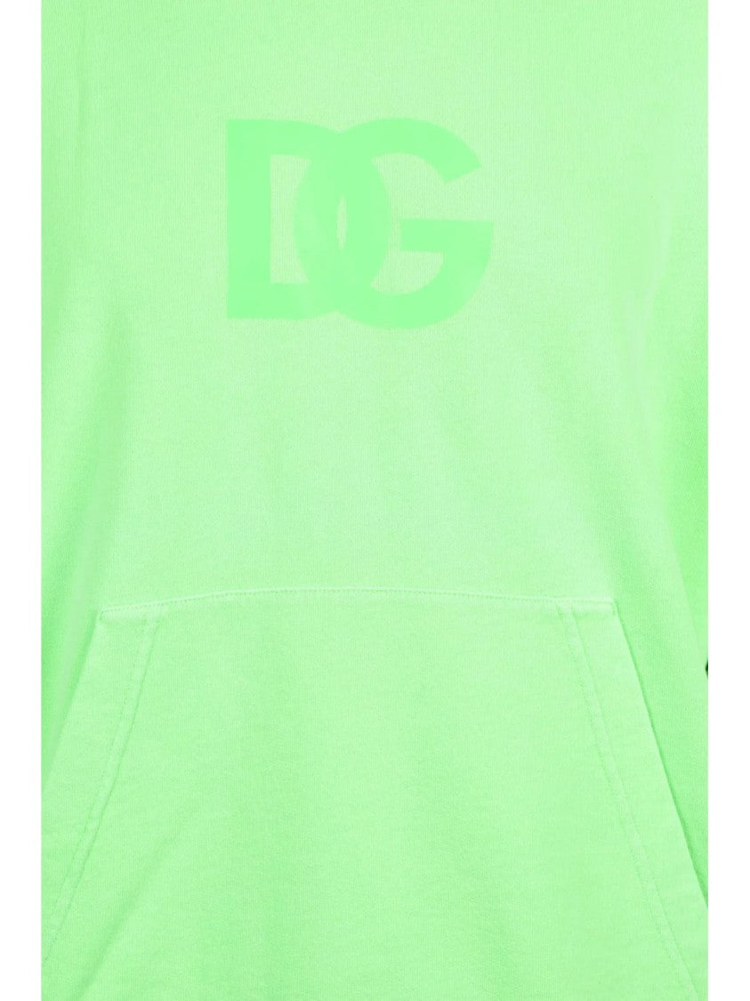 Dolce & Gabbana Green Shock Pullover Cotton Hoodie