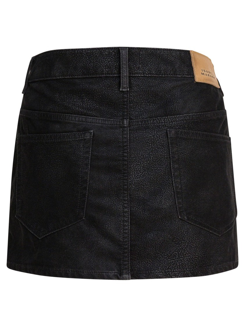 Isabel Marant Étoile Textured Black Skirt With Classic Five-Pocket Design