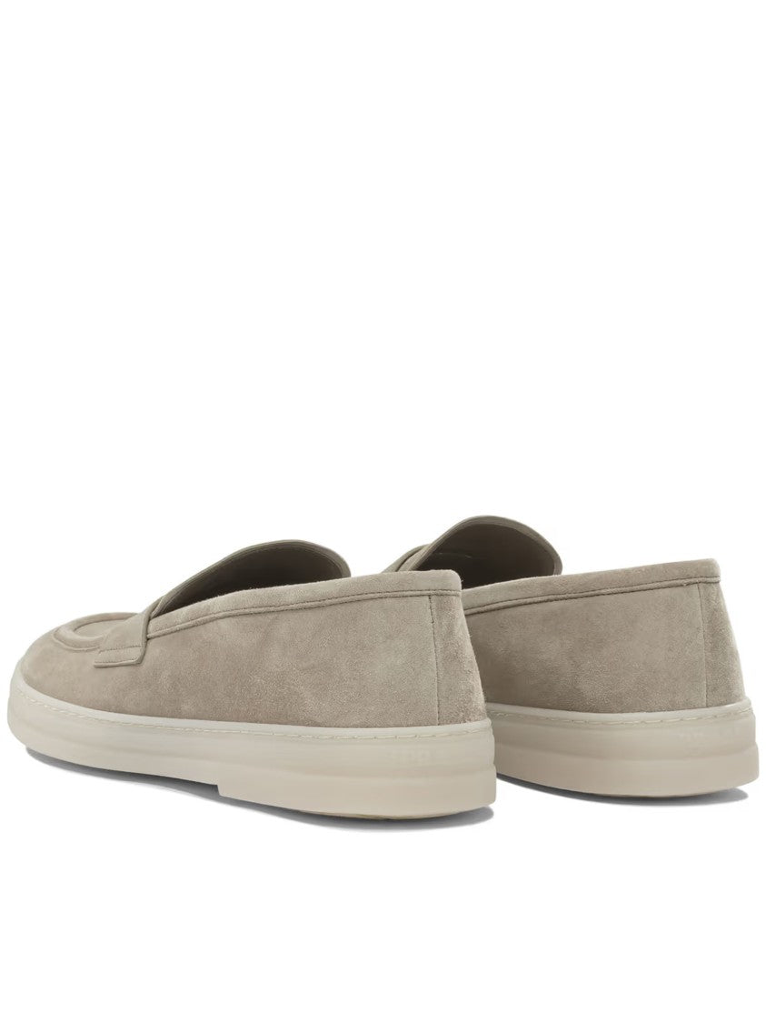 Prada Neutral Mocassini Minimalist Suede Loafers