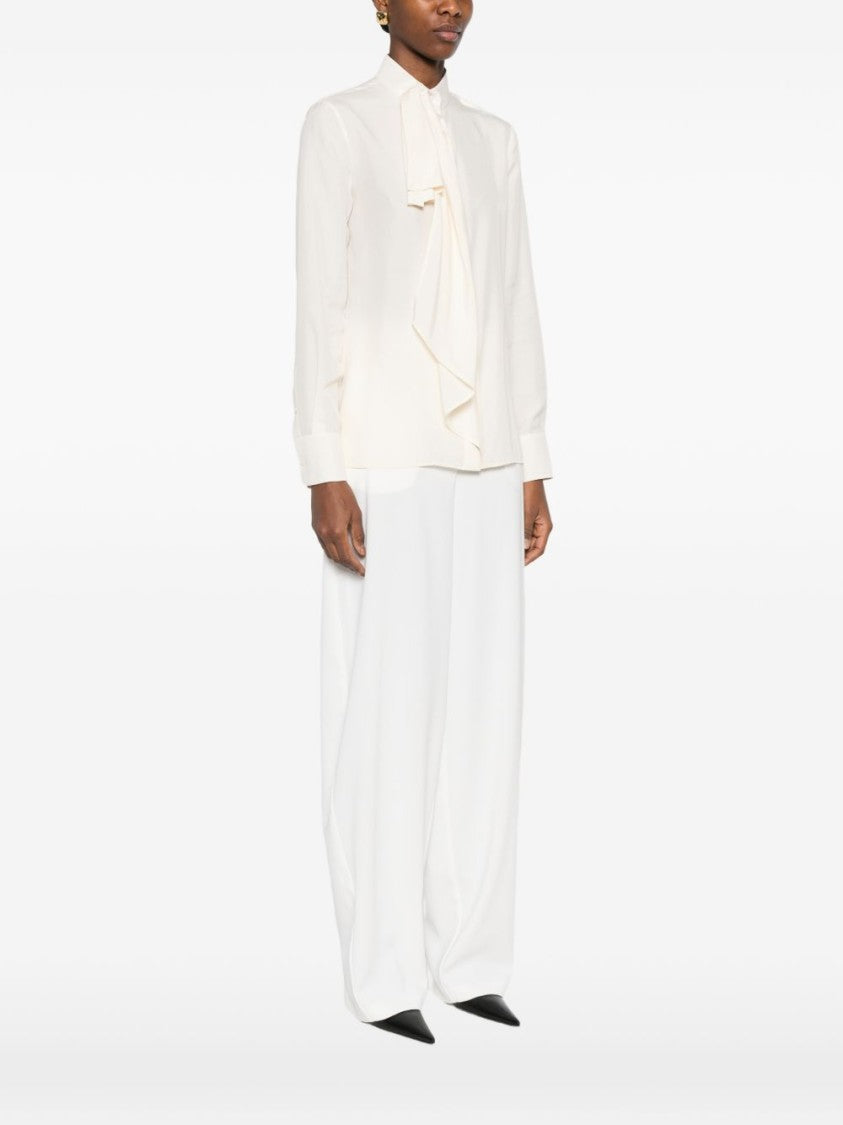 Givenchy Beige Silk And Nylon Drape Top