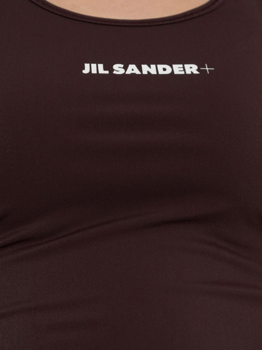 Jil Sander Fitted Racerback Sports Tank With Logo Print