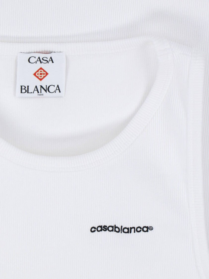 Casablanca Classic White T-Shirt With Standard Crew Neckline
