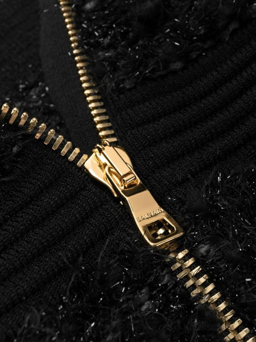 Balmain 2 Button Ribbed Tweed Short Dr