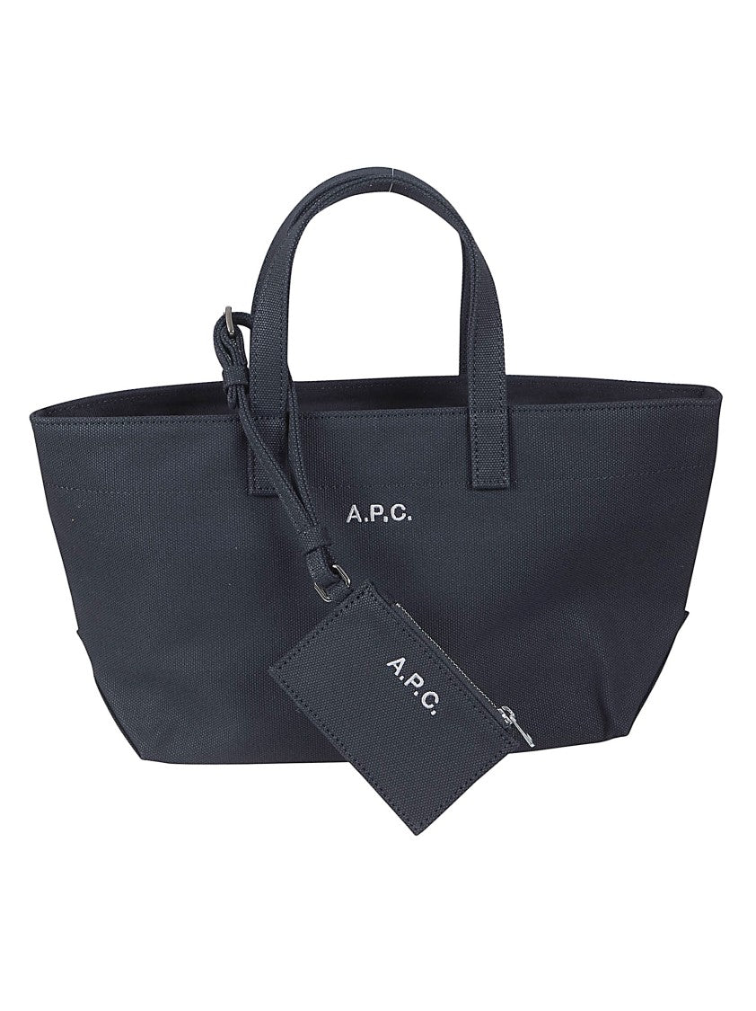 A.P.C. Structured Black Cotton Tote Bag