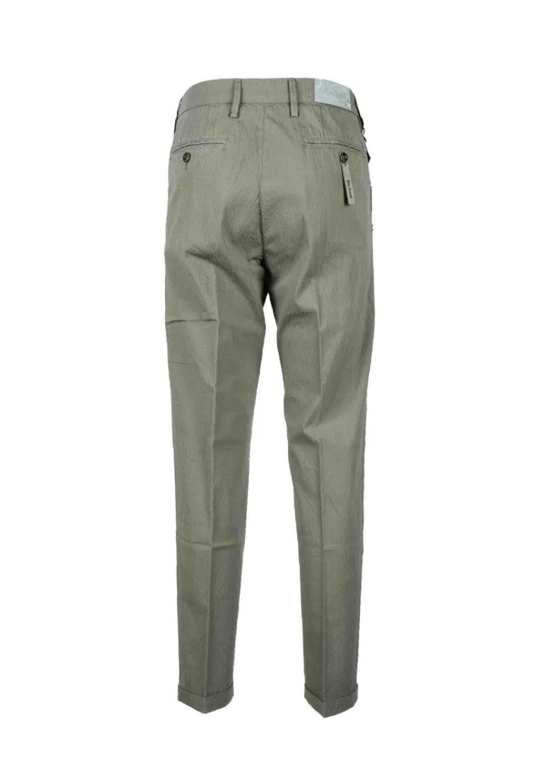 Re-Hash Tailored Military Green Cotton Stretch Trousers