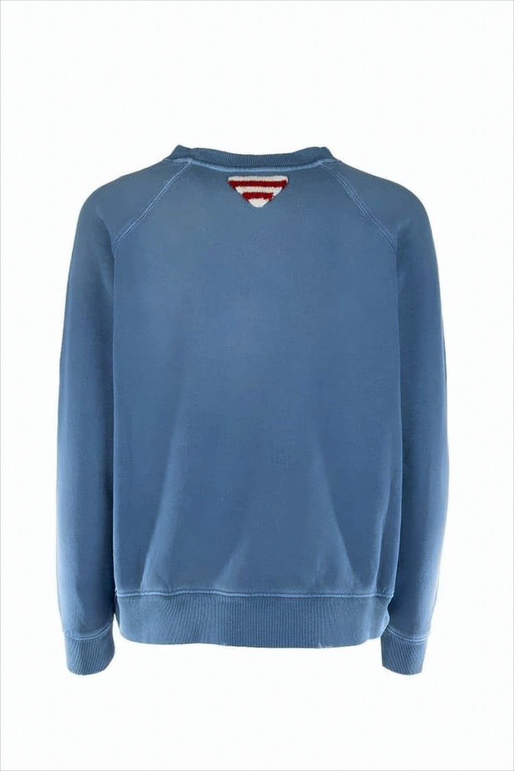 Prada Cropped Long-Sleeve Sweatshirt With Vintage Emblem