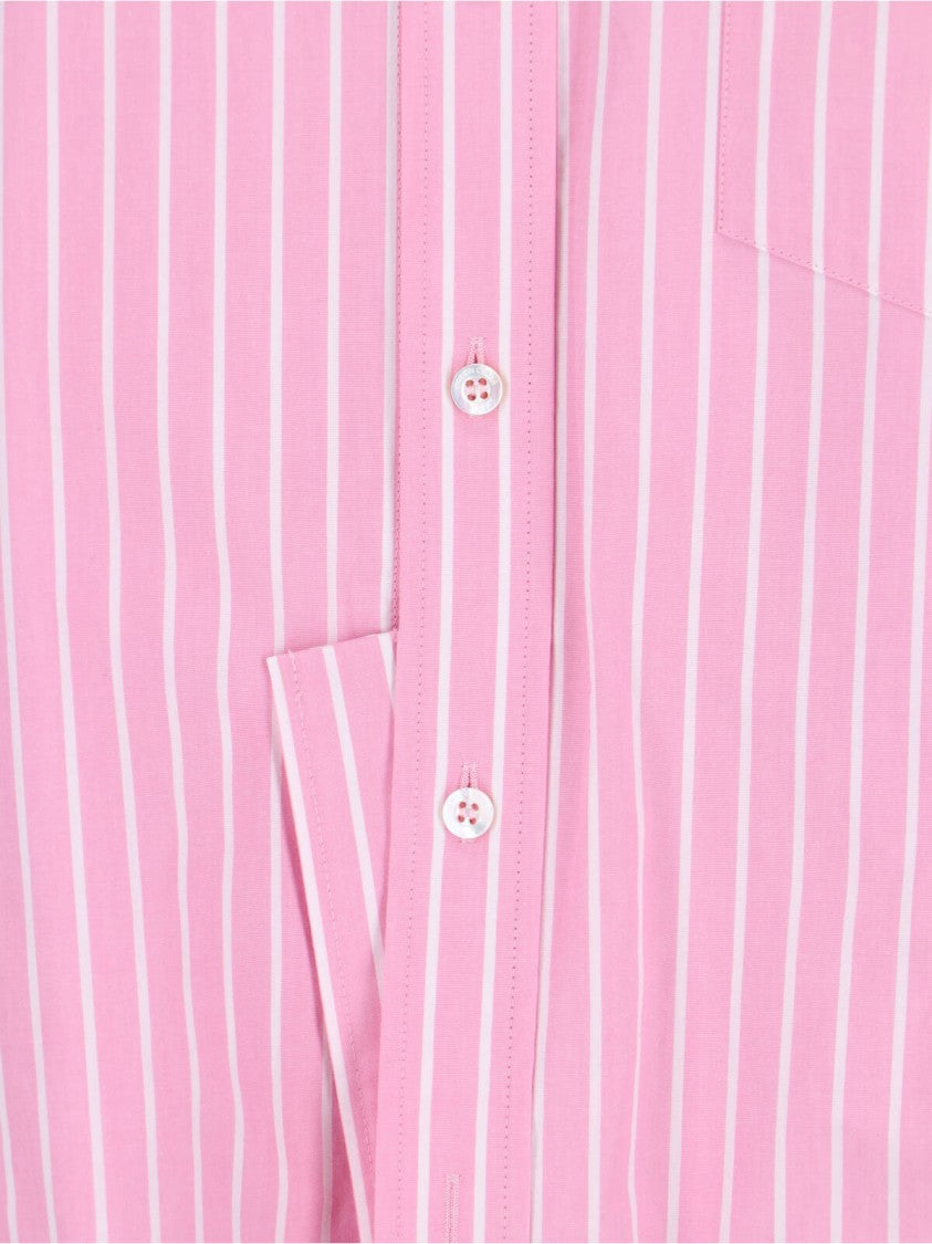 Balenciaga Pink Cotton Poplin Striped Shirt