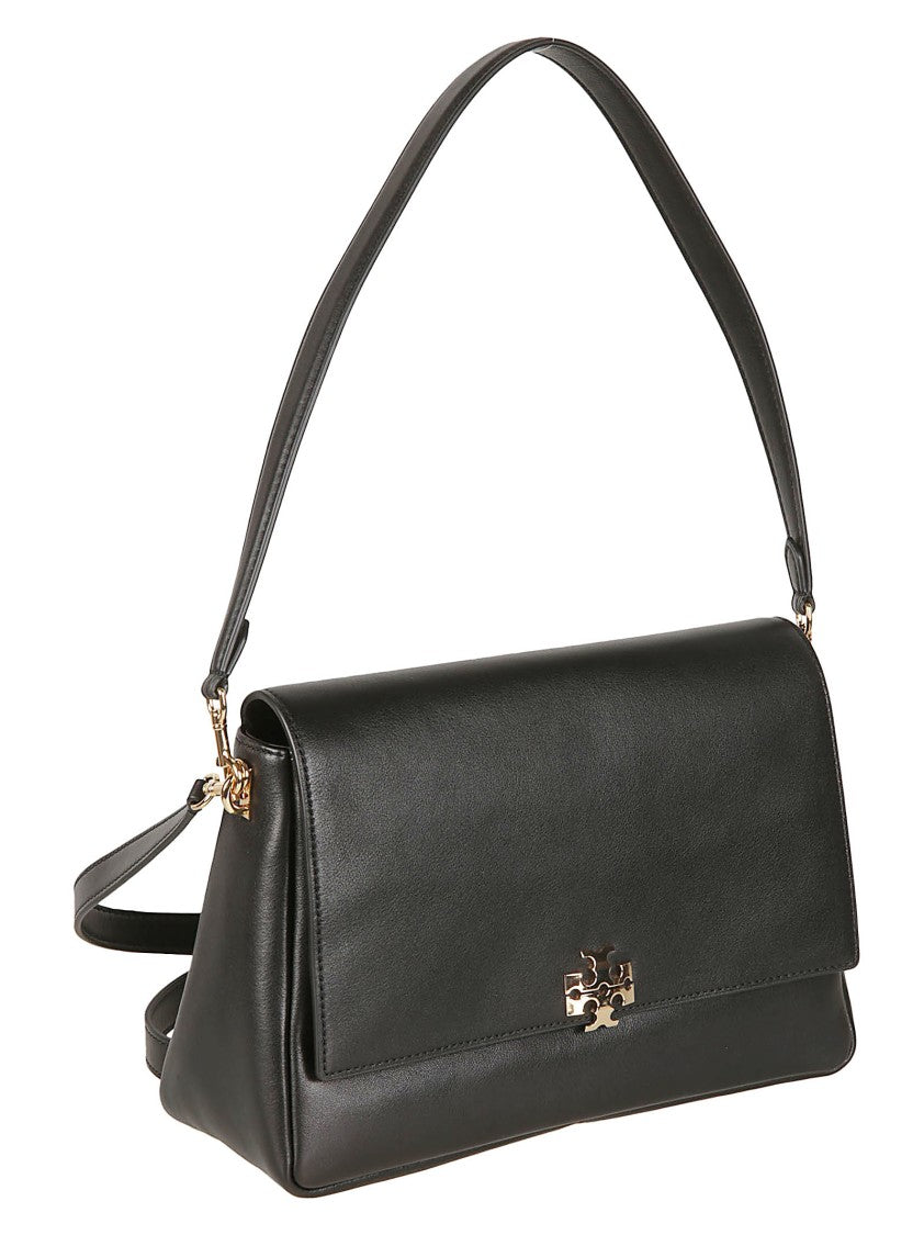 Tory Burch Charlie Black Cow Leather Adjustable Strap Shoulder Bag