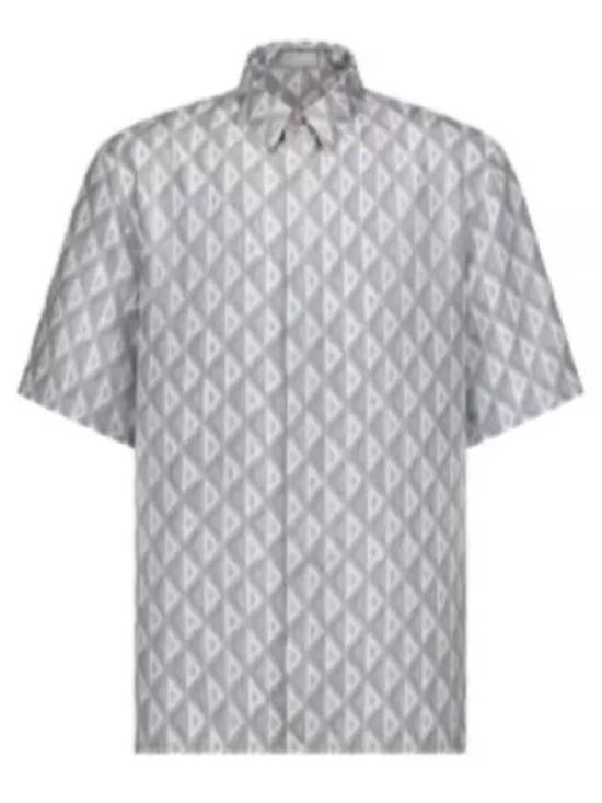 Christian Dior Short-Sleeved Silk Shirt With Geometric Pattern