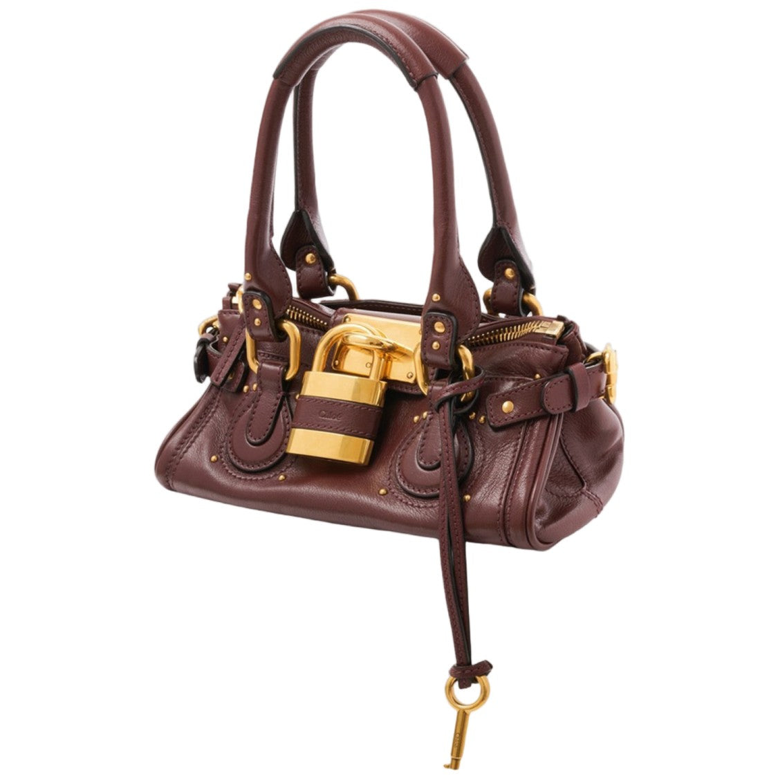 Chloé Burgundy Buffalo Leather Small Paddington Bag With Gold-Tone Hardware
