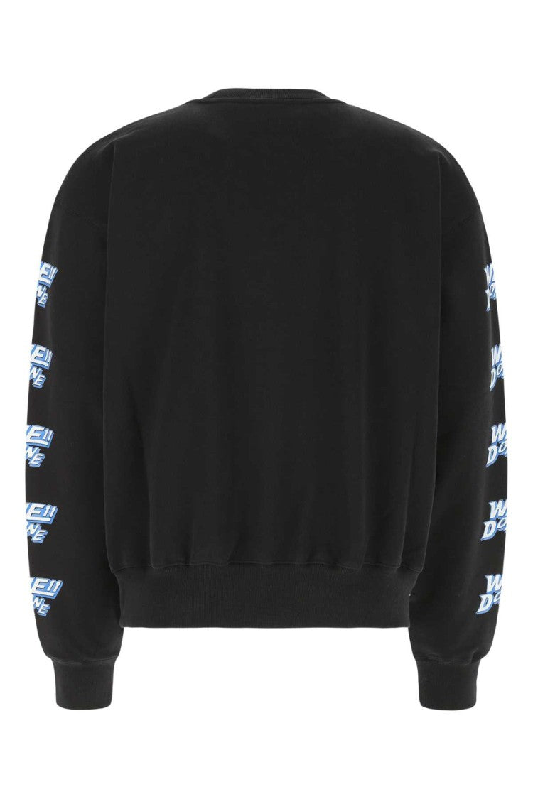 We11 Done Black Cotton Oversize Sweatshirt