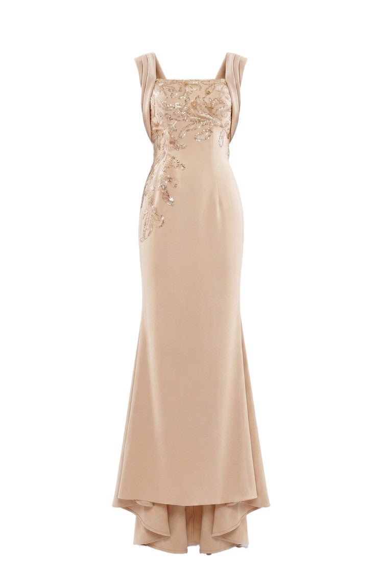 Saiid Kobeisy Embellished Long Crepe Dress