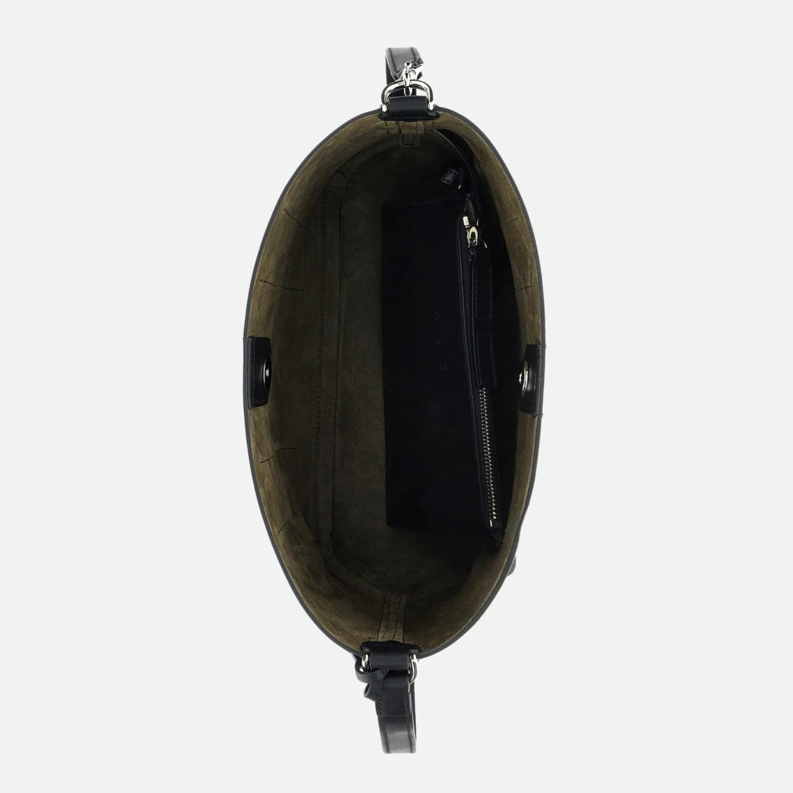 Hogan Structured Black Leather Hobo Bag