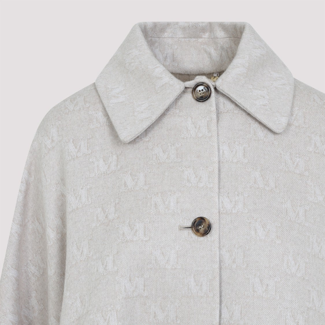 Max Mara Monogram Patterned Jago Logo Long Cape