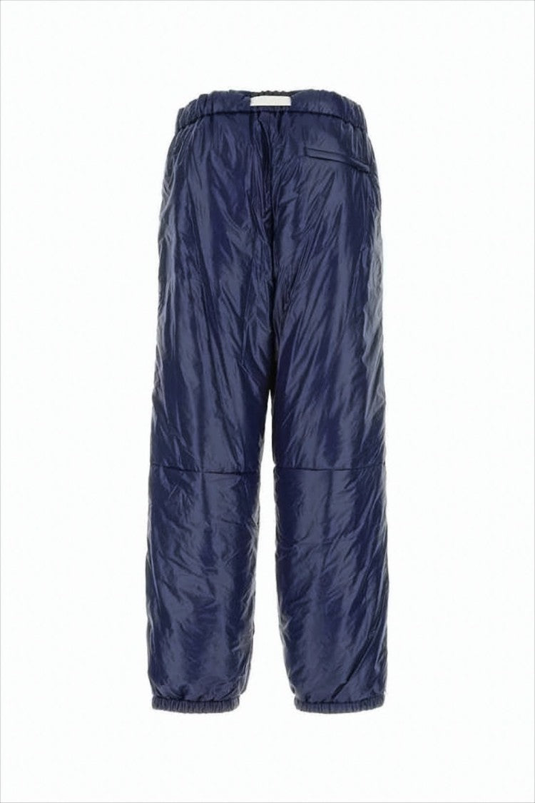 Jil Sander Quilted Blue Jogger Pants With Elasticized Cuffs