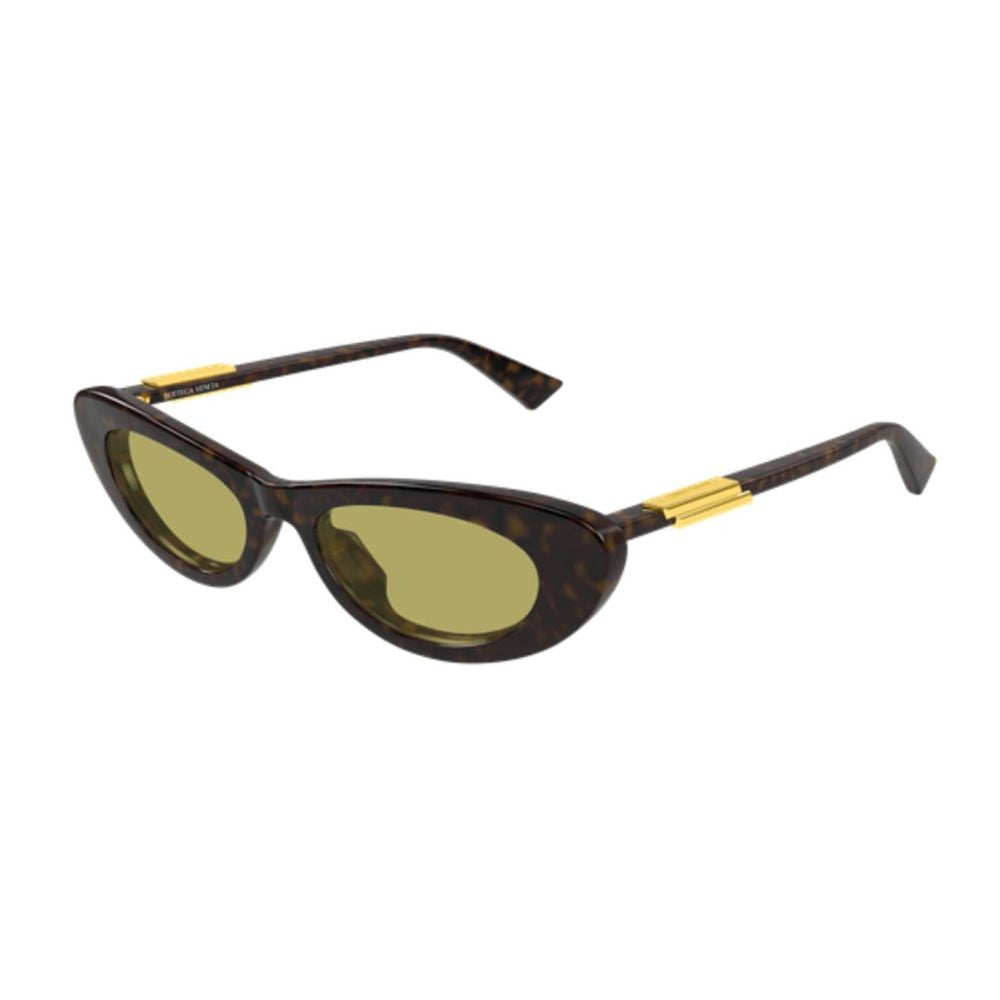 Bottega Veneta Oval Frame Sunglasses With Gold-Tone Ribbon Detail