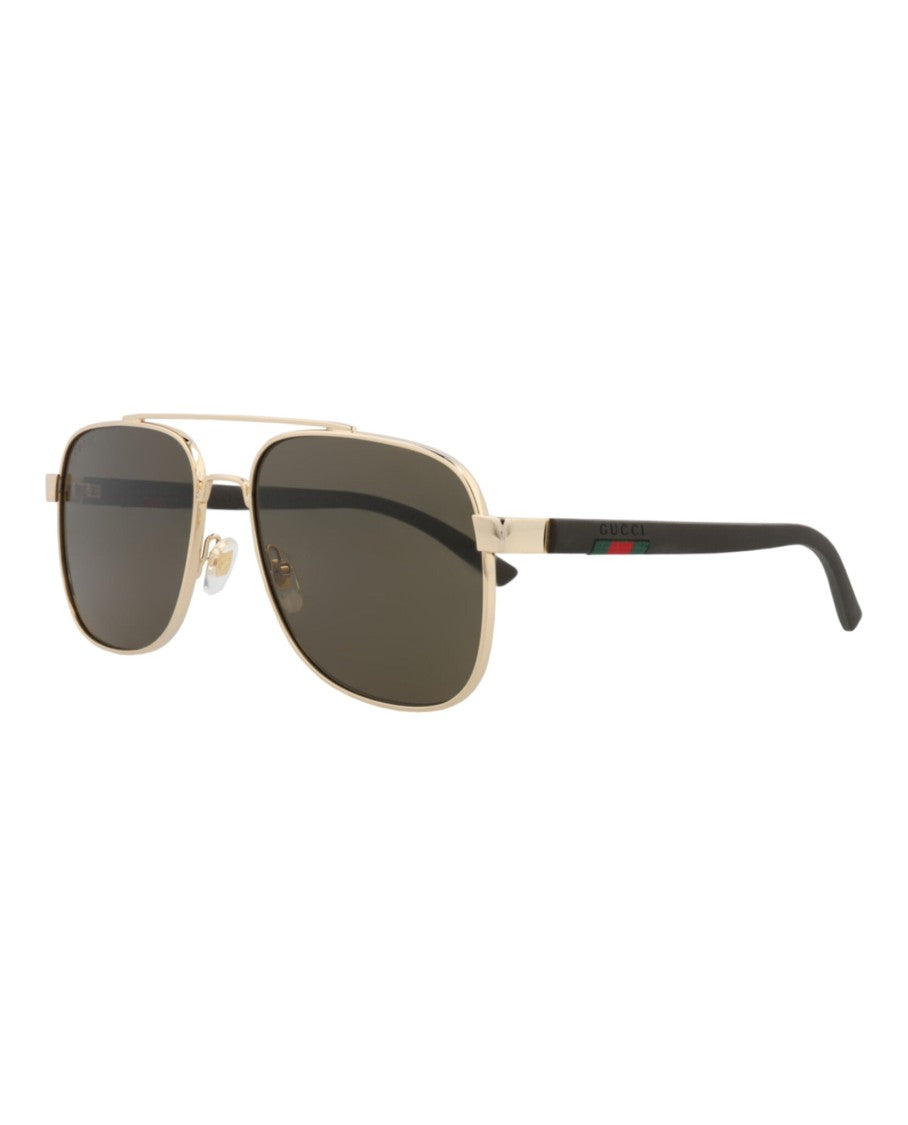 Gucci Aviator-Frame Metal Sunglasses