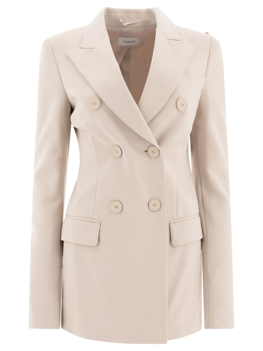 Max Mara Beige Tailored Double-Breasted Jacket