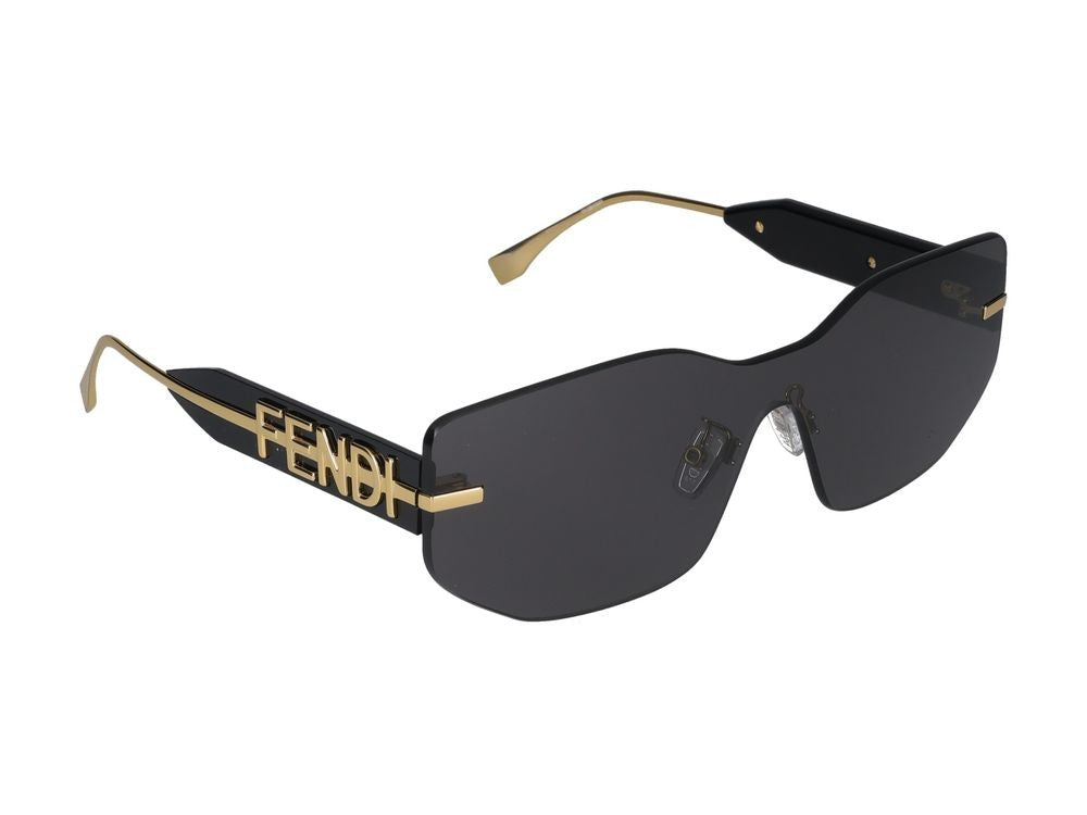 Maison Fendi Gold Fe40066u Geometric Sunglasses