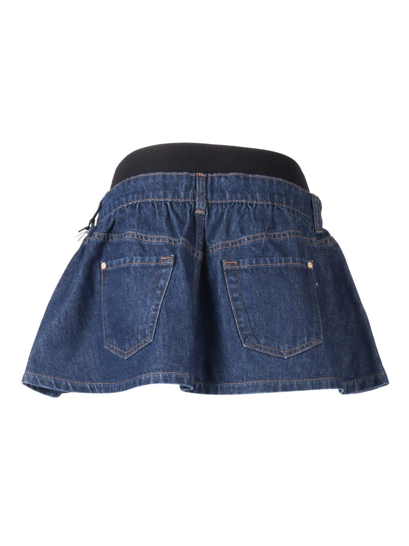 7 For All Mankind Indigo Soul Banded Mini Skirt