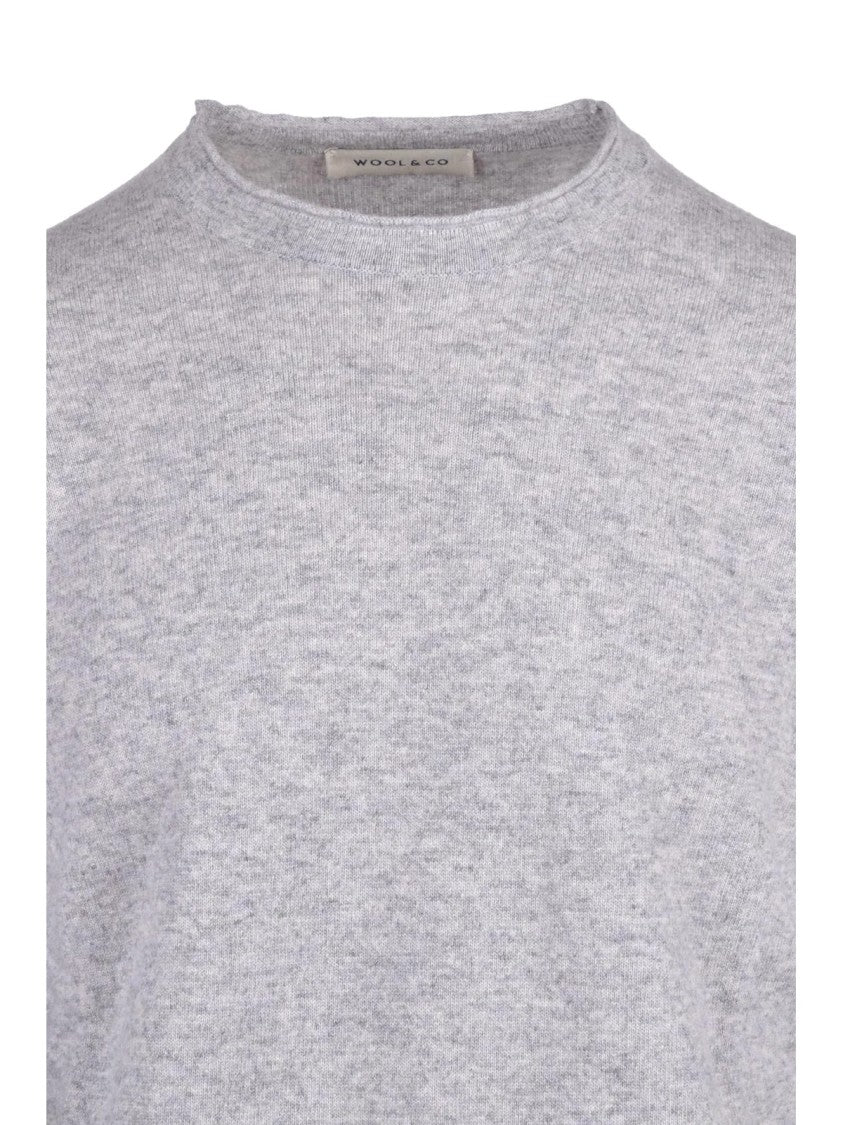 Wool & Co Crew Neck Pullover In Ultra-Soft Merino Wool And Cashmere Blend