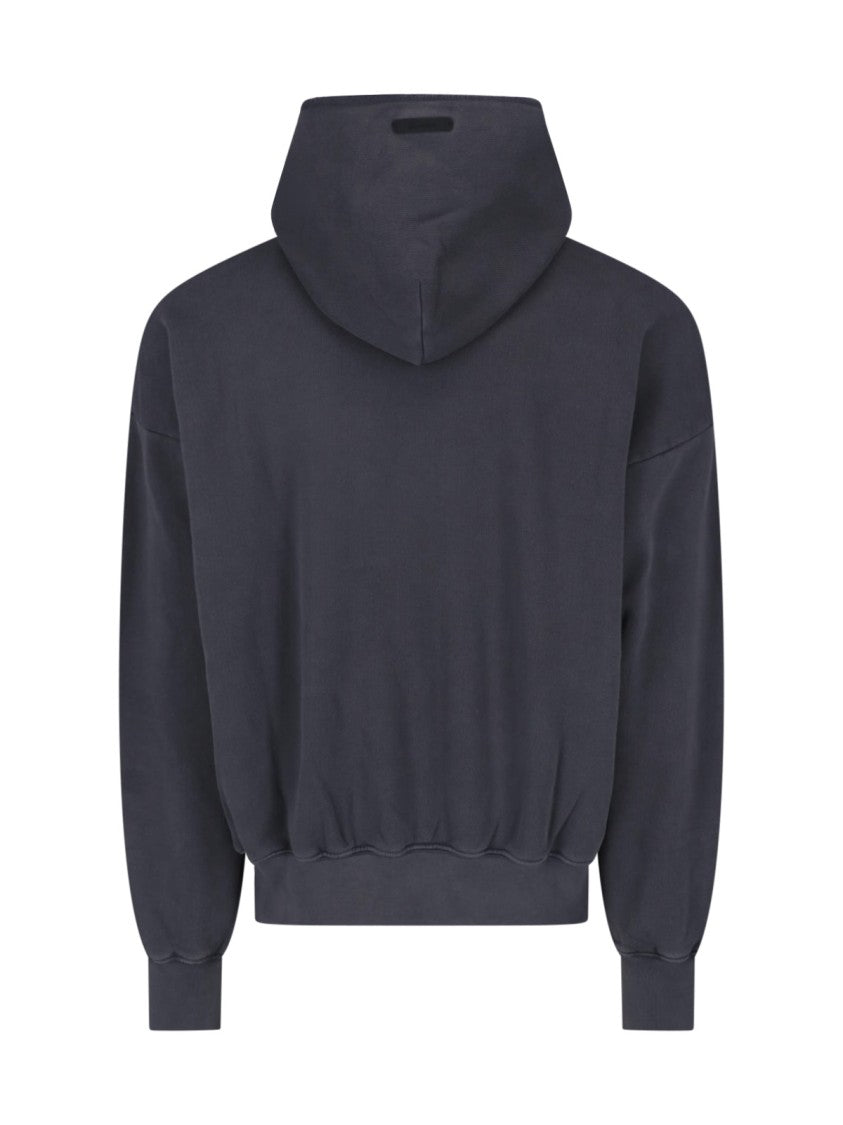 Fear Of God Essentials Dark Grey Cotton 90S Kangaroo Pocket Hoodie