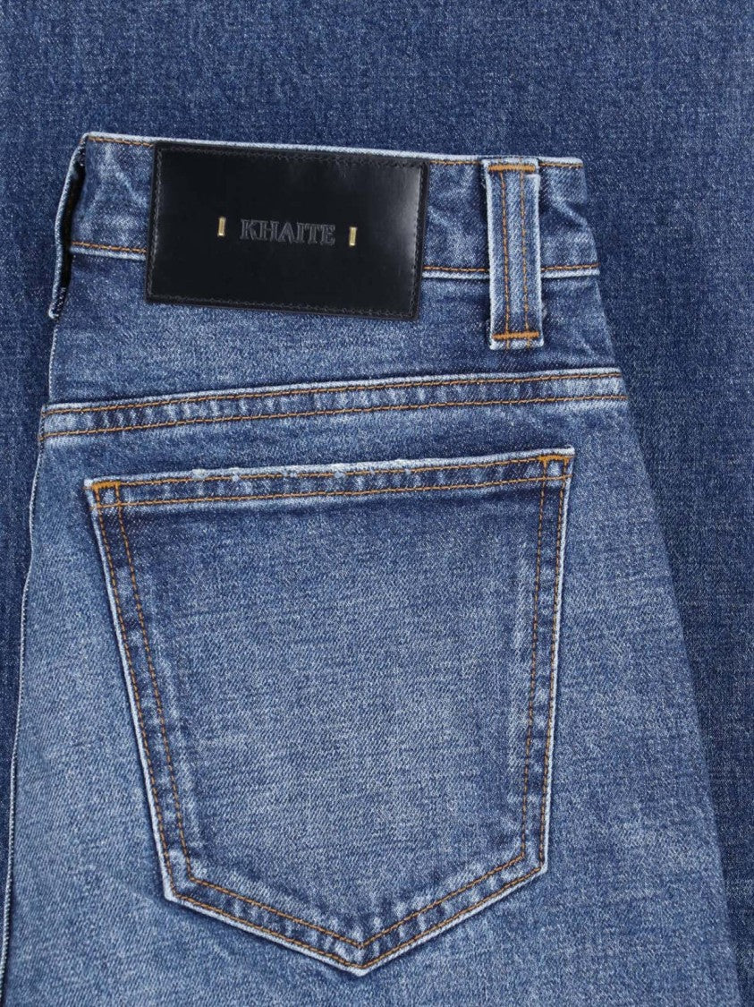 Khaite Wide-Leg Denim Jeans With Mid-Rise Waist And Vintage Wash