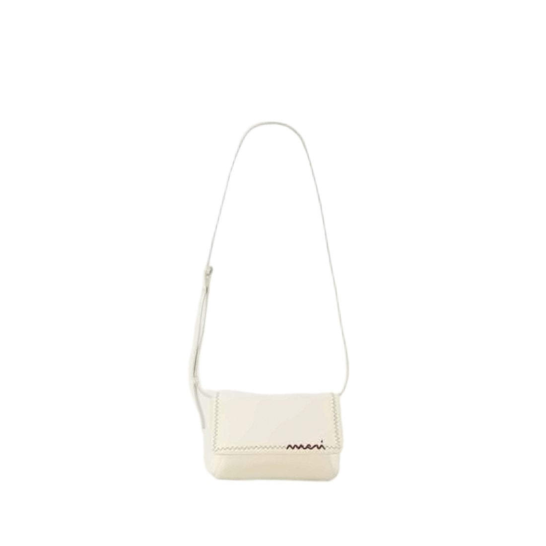 Marni Structured White Calf Leather Crossbody Bag
