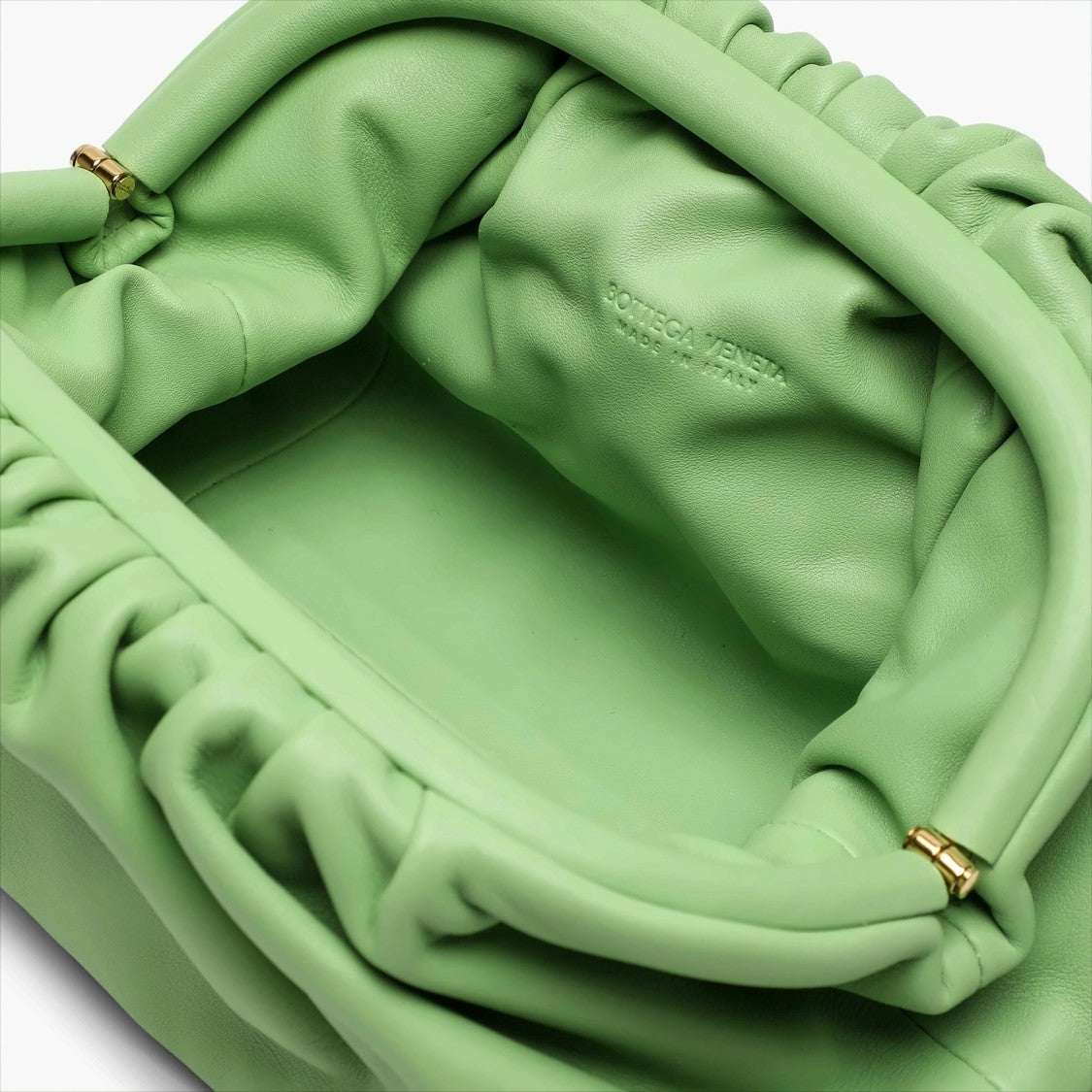 Bottega Veneta Gathered Mini Pouch In Smooth Calfskin Leather