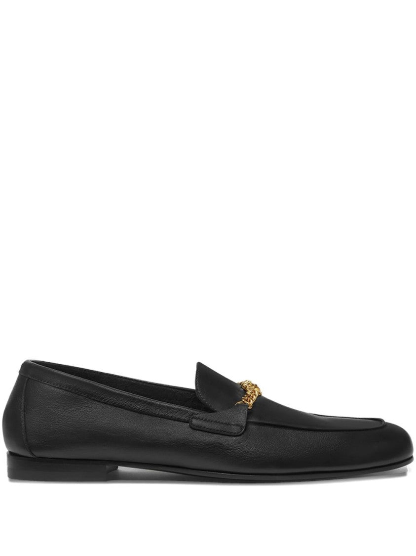 Versace Black Medusa Head Motif Round Flats
