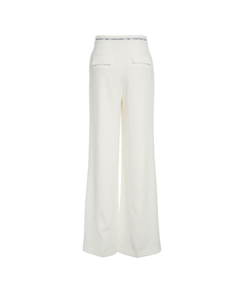 Elisabetta Franchi Wide-Leg Trousers With High Waist