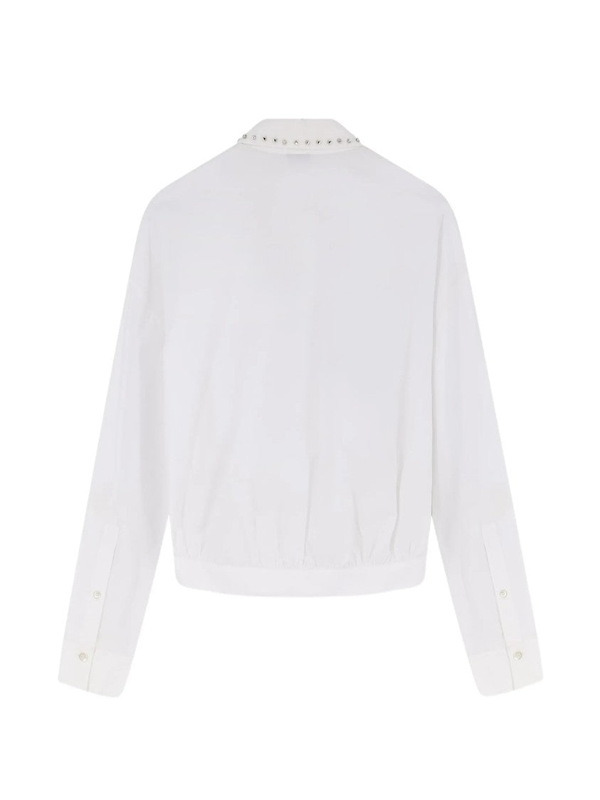 Pinko Charita Cropped Studded Fabric Shirt