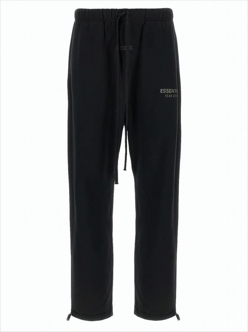 Fear Of God Relaxed-Fit Black Jogger Pants With Zippered Cuffs And Adjustable Waistband