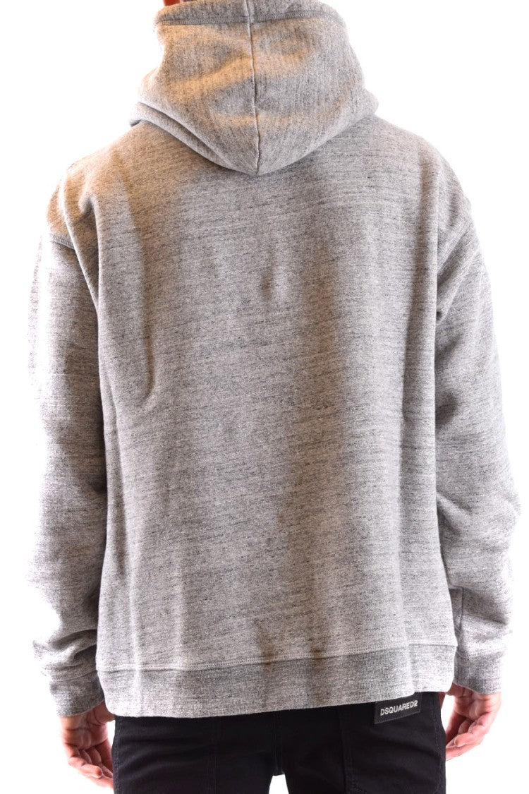 Dsquared2 Heathered Grey Hooded Sweatshirt